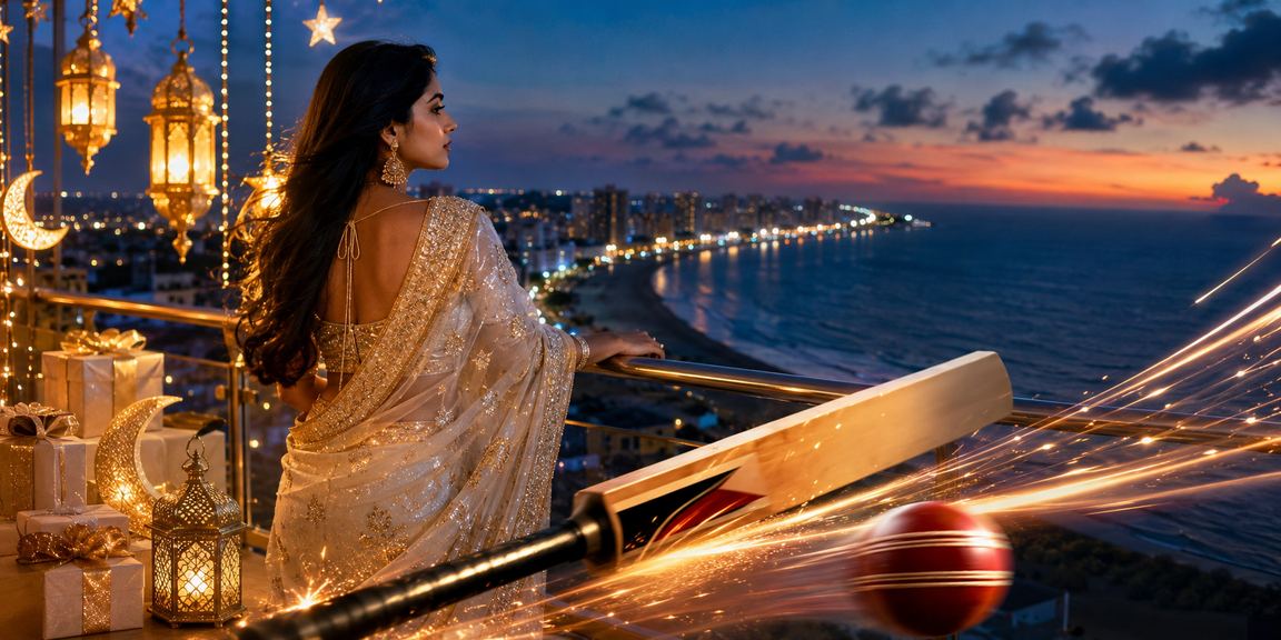 কক্সবাজারে শাড়ি পরিহিত তরুণী ক্রিকেট বেটিং করছেন